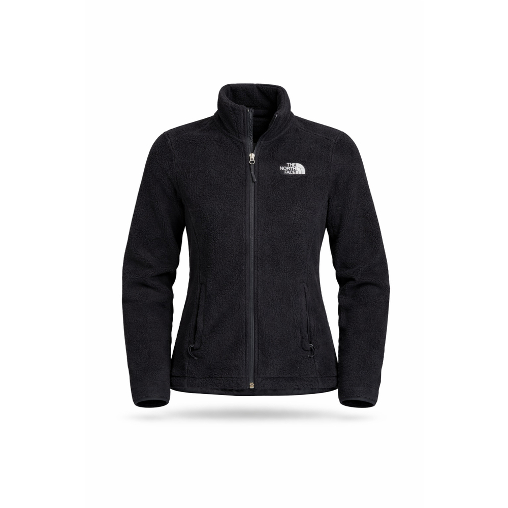 The North Face Women's Black Sherpa Fleece Jacket Full Zip Embroidere Logo Sz M